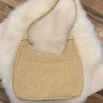 Etienne Aigner Creme Straw Shoulder Bag Leather Trim Photo 3