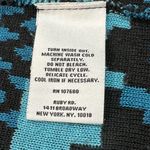 Ruby Rd Cardigan Womens Large Black Yellow Green Aztec Pattern USA Sweater VTG Blue Photo 6
