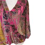Anthropologie  Floreat Silk Blend Velvet Burnout Faux Wrap Blouse Top size XS Photo 4