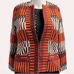 Ann Taylor Petite Women's Orange Mala Striped Blazer Size 00P SKU 6281 Photo 0