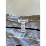 Ambiance Apparel Women's  Plus 3X Grey Black White Striped V-Neck Tee Photo 2