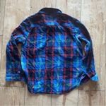 Old Navy blue, plaid flannel shirt women’s size small petite blue black red Photo 3
