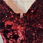 Salty Crushed Deep Red burgundy Sequin Mini Dress Photo 6