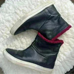 Furla  Black Megamix 100%Leather Faux Fur Ankle boots! Photo 3