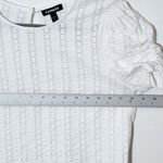 EXPRESS  White Eyelet Top with Puffy Sleeves Size Large Photo 6