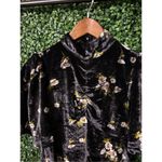 Free People  Women Size 2 Black Be My Baby Velvet Mini Dress Mock Neck Photo 3