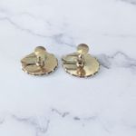 Vintage Screw On Earrings Burnt Orange Glittery Oval Shape 0.75" Photo 4