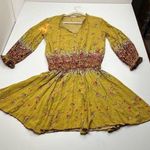 Poupette St. Barth Boho Long Sleeve Mini Dress Womens Size Medium Viscose *FLAWED Photo 0