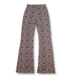 Urban Outfitters EUC Brown White Retro Print Wide Leg Flare Pants Women's Size S Photo 1