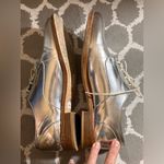 Boden Silver Metallic Lace up Loafers EU 37.5 US 7.5 made Portugal Y2K Oxford Photo 5