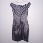 Nicole Miller Blue Metallic Cocktail Dress Photo 5