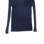 Theory Navy Ribbed Knit Button Front Cashmere Cardigan Chic Sophisticated P Photo 8