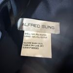 Alfred Sung NWT Draped One Shoulder Satin Maxi Dress Formal Midnight Navy Size 2 Photo 8