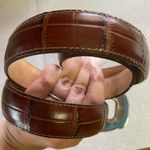 Justin Boots Justin Brown Leather Croc Coastal Cowgirl Granola Floral Rodeo Western Belt Photo 1