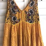 Francesca's Yellow and Blue Babydoll Tank Photo 0