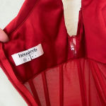 House Of CB  “Lulu”‎ Red Asymmetric Drape Midi Corset Dress NWOT size XS Photo 8