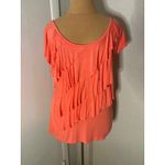 Nicole Miller Dubarry Pink Ruffled Short Sleeve Top L Coquette Girl Fairycore Photo 1
