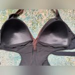 NOS Y2K vintage Profile by Gottex black faux suede trim monokini, size 12 Photo 6