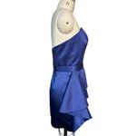 NWT y2k ABS Satin Strapless Cocktail Mini Peplum Dress in Blue Size 10 Photo 1