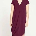 Universal Standard Maroon V Neck Short Sleeve Midi Dress Photo 0