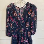 Calvin Klein Jeans Calvin Klein Women's Navy Blue Floral Chiffon High Low Maxi Dress 4 - NWT Photo 9