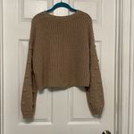 Moon & Madison Tan Lantern Sleeve Sweater Size M Size M Photo 5