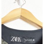 ZARA Olive Green Printed Puffer Quilted Jacket Size Small Lightweight Boho Photo 4