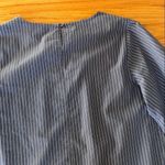 Marled Blouse Long Sleeved Blue & White Stripes Balloon Sleeves XL Photo 6