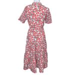 Hayden Los Angeles Women Floral Smocked Top Ruffle Mid Dress Small Romantic Boho Red Photo 2