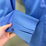 Soft Surroundings blue Charlize button down dress shirt pleated collar NWOT MED Photo 6
