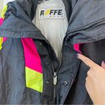 Roffe Vintage Skiwear Jacket 80s/90s Neon Color Block Black Pink Large Photo 9