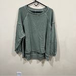 Free People NWT  We The Free Camden Sweatshirt XS Green Horizon Casual Athleisure Photo 1