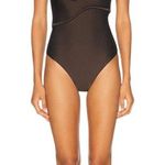 ADRIANA DEGREAS Waves Strapless One Piece Swimsuit in Coffee Medium New Womens Brown Photo 0