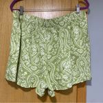 Industry Republic Green / White Magnified Paisley Linen Blend Shorts Photo 1