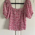 Lucy Paris Pink Floral Puff Sleeve Top Photo 3