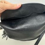 Nordstrom Black Pebbled Leather Crossbody Handbag Purse Bag Fringe Tassel Photo 5