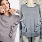 Madewell Mile(s) by‎  Gray Ruffle Sweatshirt Top Photo 1