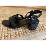 Schutz  Karima Black Braided Block Heel Sandals Women’s 7B Strappy Buckle Shoes Photo 3