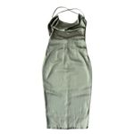 Oh Polly  Sage Green Satin Cowl Neck Midi Dress Size 2 Photo 6