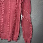 Down East Women’s Cable Knit Sweater Small Maroon Red Long Sleeve Pullover Photo 1