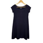 Eileen Fisher Petite Navy Blue Minimalist Cap Sleeve A-Line Swing Dress Size 2/4 Photo 1