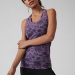 Athleta Size Medium Momentum Seamless Floral Tank Top Purple Run Workout Shirt Photo 0