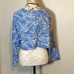 Shade & Shore  Linen Blend Tropical Print Tie Front Top Sz. XL Photo 4