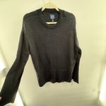 Gap Black 100% Cotton Crewneck Sweater Ribbed Hem Classic Knit Women's Large Photo 1