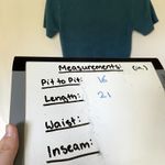 Studio Works knit short sleeved turtleneck top women's size PM blue ribbed shirt Photo 3