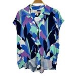 Anthropologie  Hutch Tie Front Top Small Floral Print Button Up Cap Sleeve Blouse Photo 2