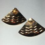 Vintage Red White Blue Enamel Rhinestone Retro Boho Triangle Earrings Photo 3