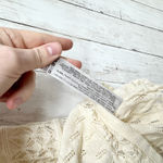 ZARA  Top Women Size Medium Cream Crochet Cold Shoulder Long Sleeve Crop Blouse Photo 3