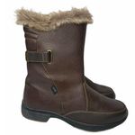 Sporto Womens Brown Faux Leather Side Zip Faux Fur Trim Boots Thermolite Size 9M Photo 0