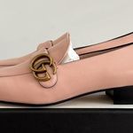 Gucci GG Marmont Malaga Kid Pink Leather Womens Loafers Size: 38.5 Photo 4